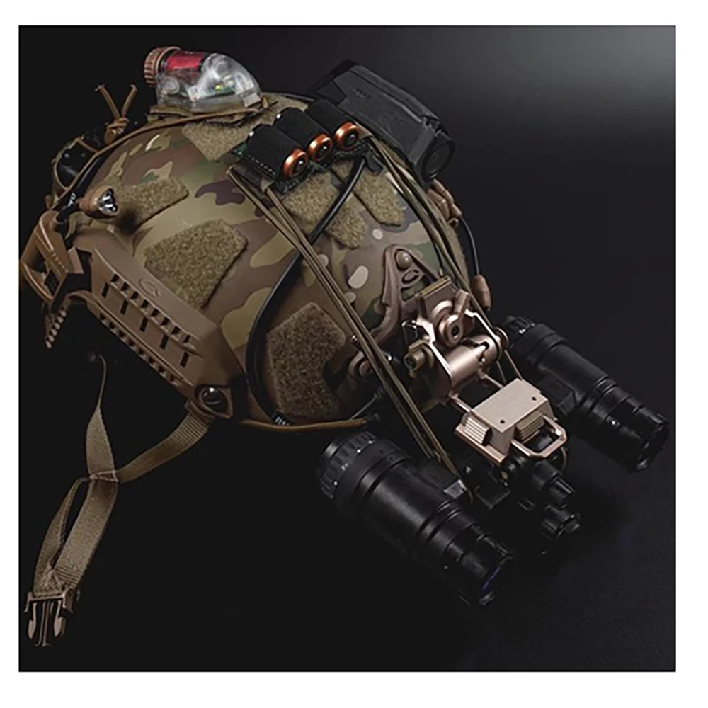 Casco táctico para deportes de caza al aire libre, cuerda elástica para batería, dispositivo de visión nocturna, almacenamiento de Cable, cubierta divisora de batería CR123A - imagen 2