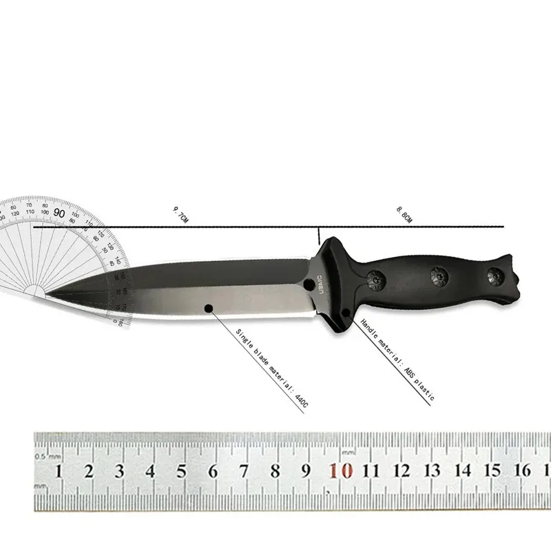 Cuchillo recto de autodefensa para exteriores, cuchillo afilado portátil, equipo y herramientas de pesca con marco de una sola pieza, cuchillo de fruta - imagen 3