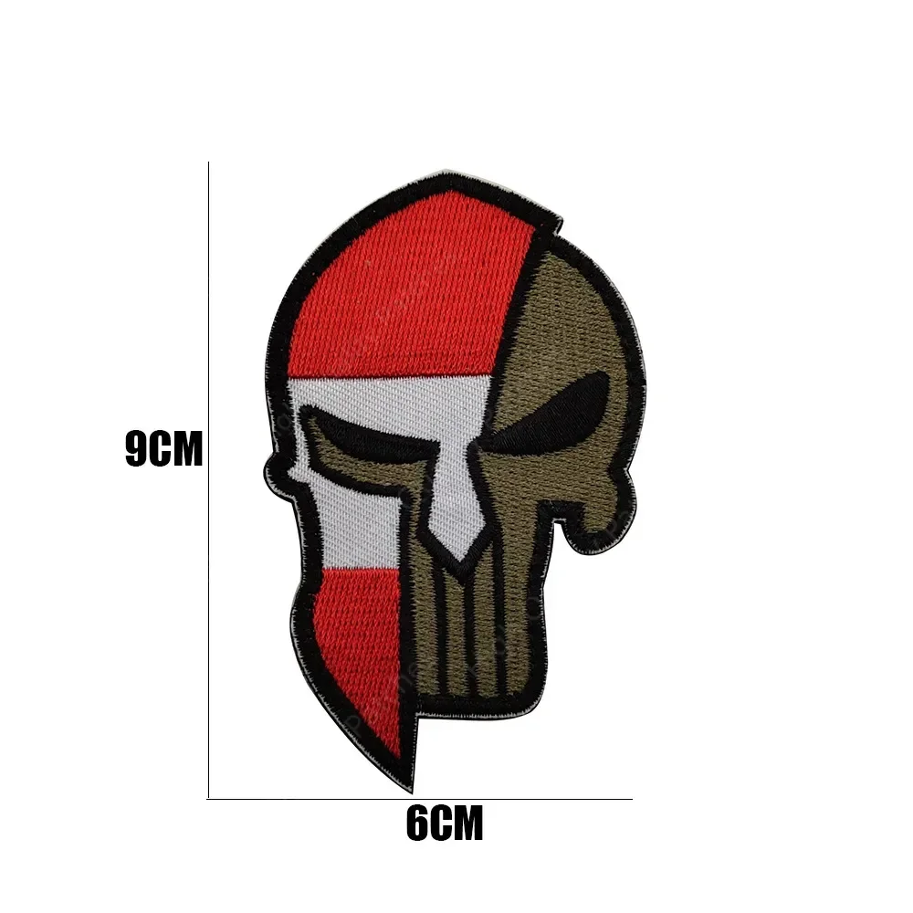 Parches de bandera de Austria, insignias, moral táctica militar, apliques bordados con gancho de respaldo y anillo, parche mágico para costura DIY - imagen 5