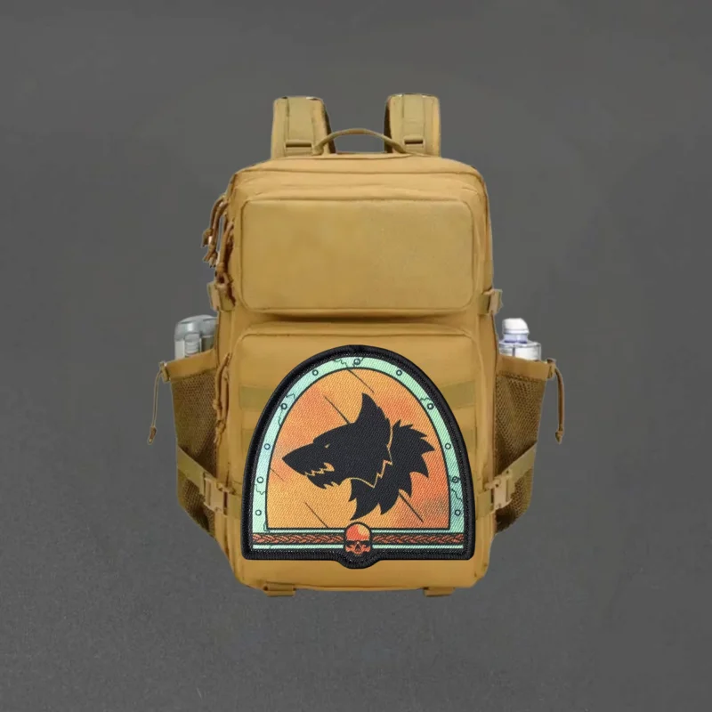 Parche con estampado de lobo espacial, chaleco táctico, insignia de moral con gancho y bucle, mochila militar, pegatina decorativa, parches para brazalete para ropa
