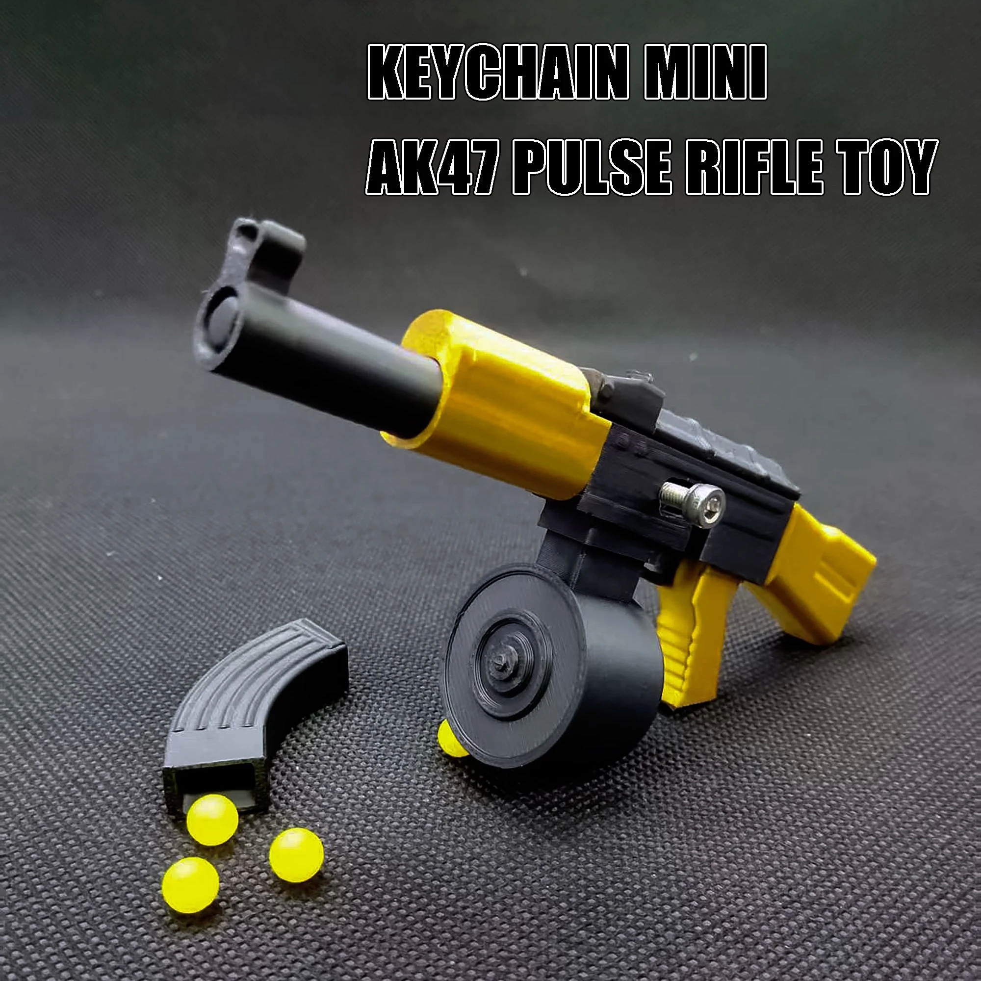 LLavero mini AK47 Rifle de pulso juguete Blaster BB Gun juguete llavero 3D impreso llavero juguetes de descompresión regalos geniales para niños