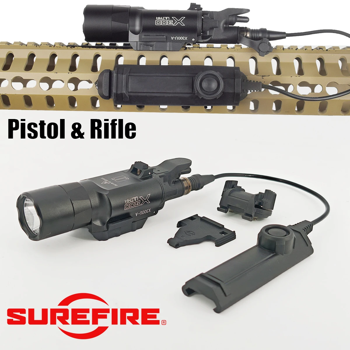 Linterna táctica SureFire X300 ultraligera para rifle airsoft