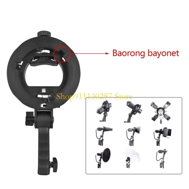 Adaptador soporte soporte flash universal J1HC con agarre manual ajustable para Speedlite Snoots Flash Softbox paraguas - imagen 4