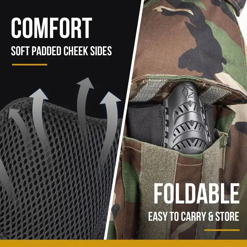 ONETIGRIS-mascarilla táctica Airsoft, máscara de plástico, red de malla, protección de orejas, caza de campo, Juegos Militares de guerra, máscara táctica de Paintball - imagen 4