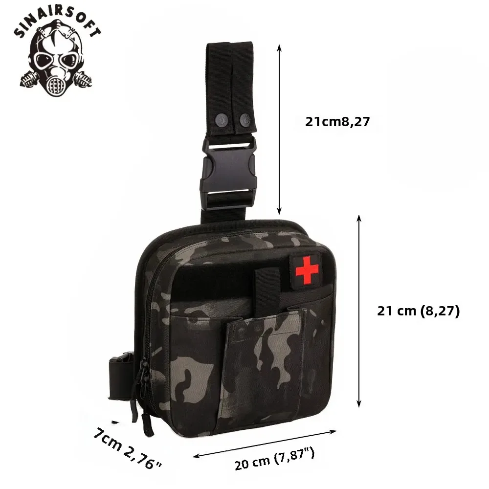 Bolsa para piernas al aire libre, bolsa occidental, sistema Molle táctico impermeable, juego de primeros auxilios, bolsa médica para caza, senderismo, bolsa para piernas - imagen 3