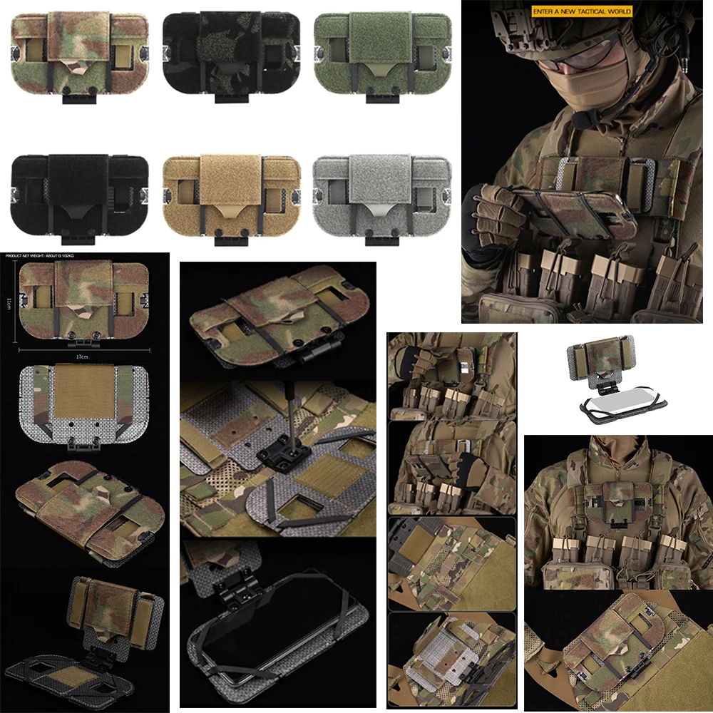Nuevo tablero de navegación para caza y acampada al aire libre, bolsa táctica para teléfono Molle CS, pecho de juego, estante plegable para teléfono
