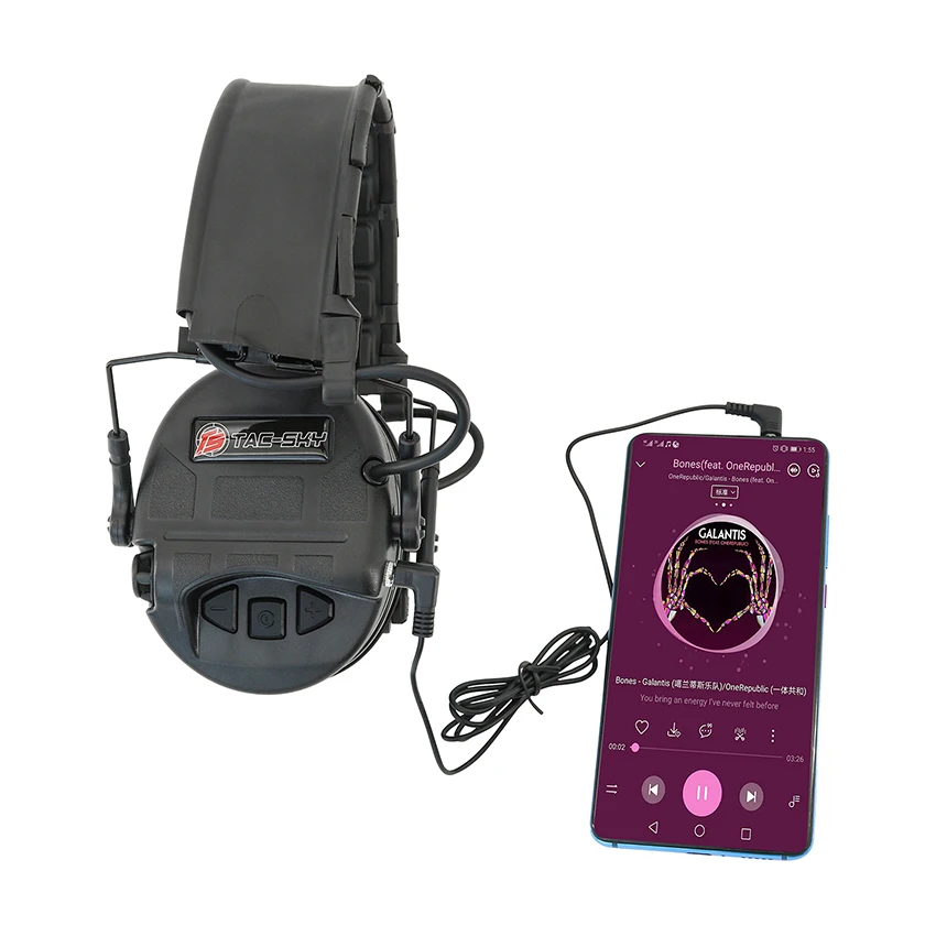 TS TAC-SKY TAC -200, protección auditiva de silicona, auriculares tácticos con cancelación de ruido, recolección de sonido - imagen 5