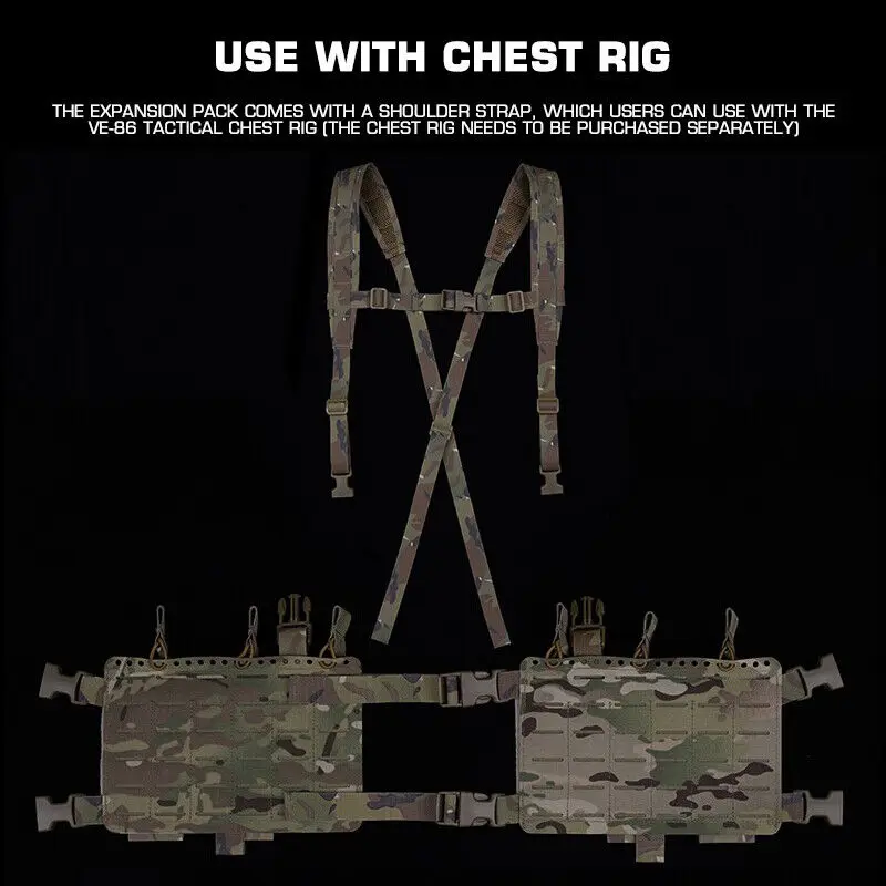 WOSPORT Paquete de bolsa de expansión de almacenamiento con colgador de pecho táctico para VE-86 - imagen 3