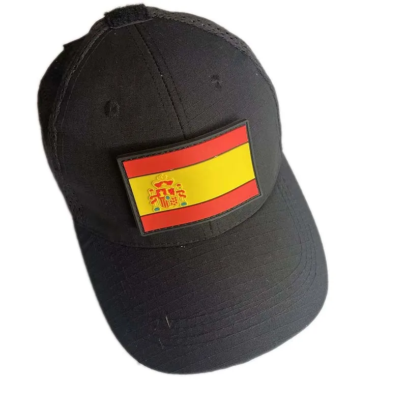 Parche reflectante infrarrojo bandera española, apliques de emblema de cruz burdeos bordados y parches de goma de PVC, insignia táctica militar - imagen 5