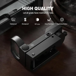 Mira de punto rojo reflex para caza con retícula ajustable verde
