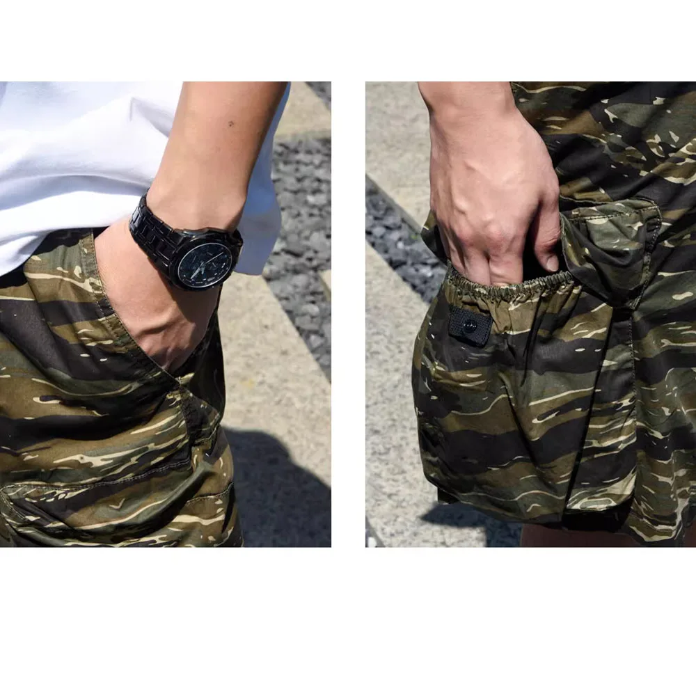 Monos con estampado de tigre para hombre, pantalones cortos de camuflaje Retro, tendencia informal, holgados y versátiles, Verano - imagen 3
