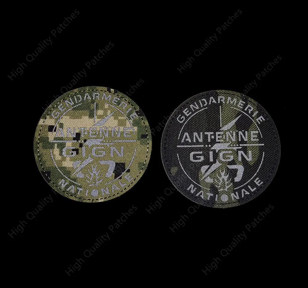 Brazalete R6 Rainbow Six IR GIGN, insignia de moral táctica francesa, paquete de pegatinas mágicas reflectantes, insignia a juego, gancho y bucle luminoso - imagen 4