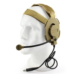 Auriculares Tácticos de Tiro, Auriculares de Combate de Airsoft para Caza, Uso con PTT para Radio Kenwood Baofeng UV-5R, Accesorio