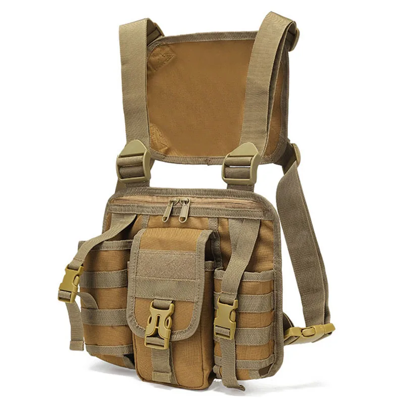 Bolsa táctica de pecho para escalada, colgante para hombre, almacenamiento grande, viajes al aire libre, ciclismo, senderismo, Camping, chaleco para ir al trabajo, riñonera Molle - imagen 4