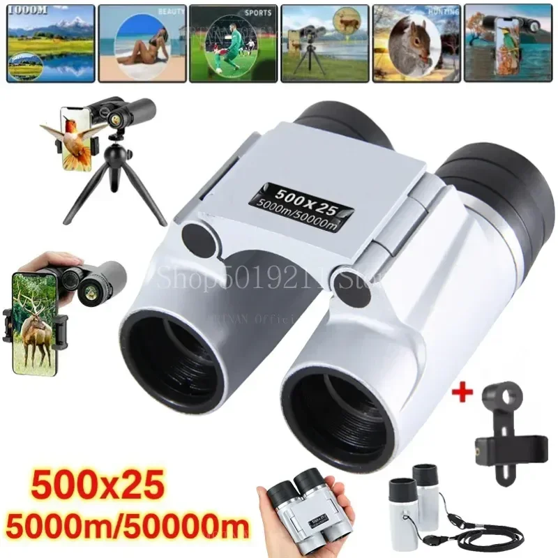 Telescopio de alta potencia HD de bajo nivel de luz, binoculares potentes de largo alcance, Mini Monocular portátil profesional, 50000M - imagen 2