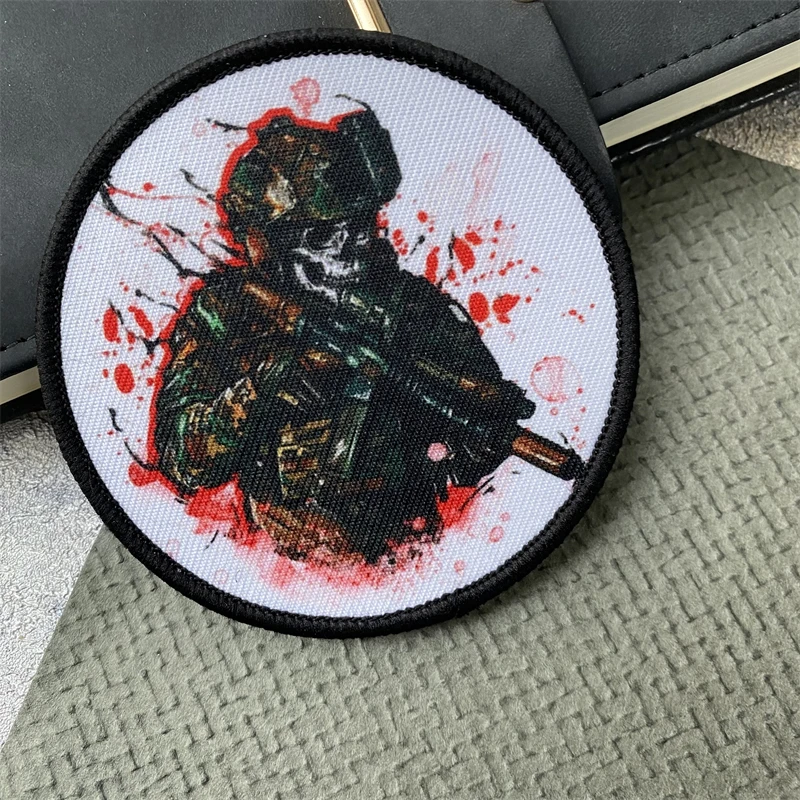 Parche estampado táctico de soldado esqueleto, insignia de moral exquisita, brazalete con gancho y bucle, accesorios para mochila al aire libre, pegatinas - imagen 5