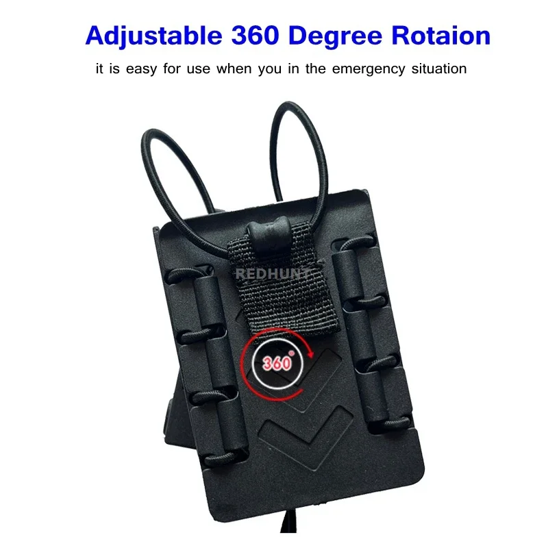 Funda táctica para walkie-talkie, funda para Radio con rotación de 360 grados, funda para chaleco Molle, bolsa Universal para Walkie Talkie de caza - imagen 5