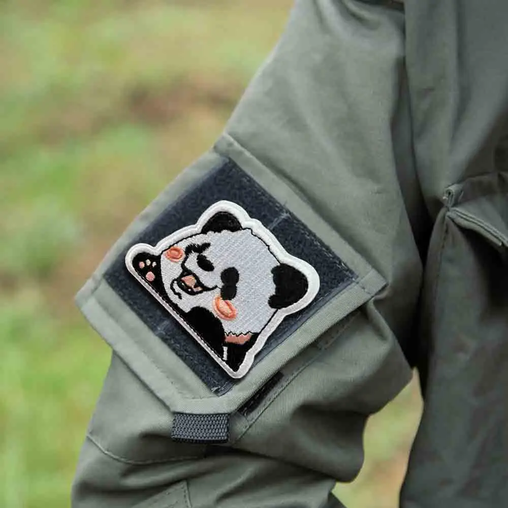 Niedlicher Panda, taktische Meme-Aufnäher, lustiger bestickter Aufnäher mit Klettverschluss, Militär-Moral-Abzeichen, Armband, Rucksack-Aufkleber - imagen 3