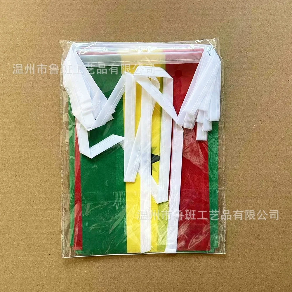 Banderines SKY Banderines de Ghana, 14x21cm, 20 unids/lote, banderas de cuerda de Ghana, banderín para decoración de fiesta y Festival - imagen 3