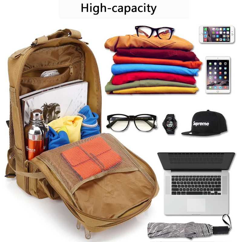 Mochila táctica clásica, bolsa de camuflaje deportiva de viaje, mochila de caza para escalada al aire libre, pesca, senderismo, bolsa de nailon 3P - imagen 5