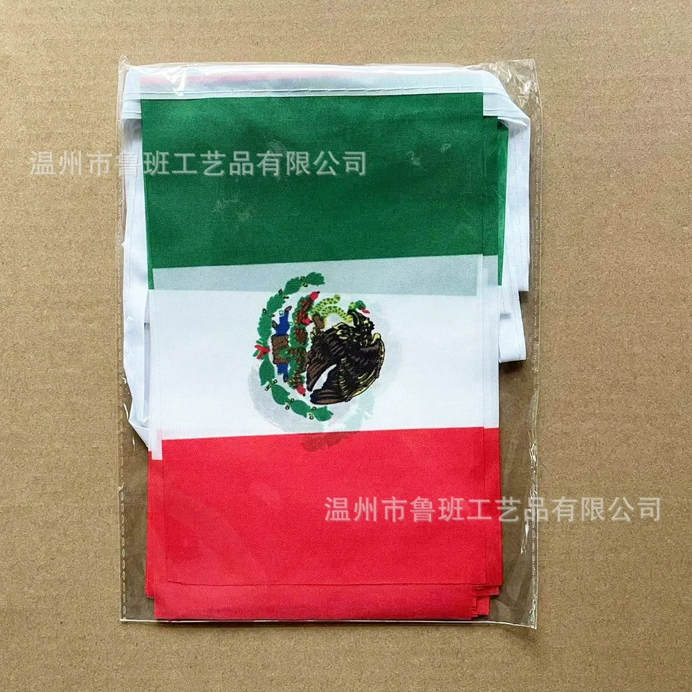 Banderines SKY FLAG de México, 14x21cm, 20 unidades por paquete, banderas de cuerda de México, banderín, pancarta, Festival, fiesta, vacaciones para decoración - imagen 2