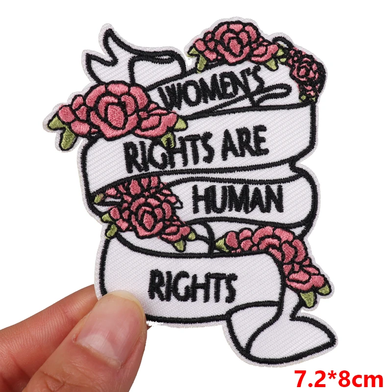 Parche feminista DIY parches para planchar para ropa chaqueta coser apliques derechos de las mujeres parche de costura parches bordados en la ropa - imagen 5