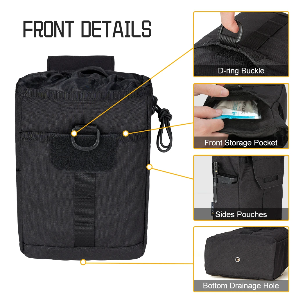 IDOGEAR bolsa de reciclaje plegable táctica bolsa de basura MOLLE bolsa de caída caza 3577 - imagen 3