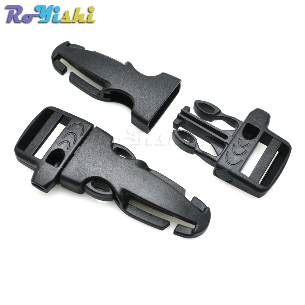 Hebillas de silbato de supervivencia de emergencia para exteriores, hebillas de liberación lateral de plástico, piezas de bolsa para mochila de campamento, 3/4 "(20mm) - imagen 4
