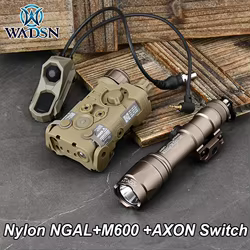 Juego de Linternas WADSN NGAL-L3 con Todas las Funciones M300 M600, Mira IR NGAL, Indicador Láser de Punto Rojo y Verde + Interruptor de Control Dual AXON