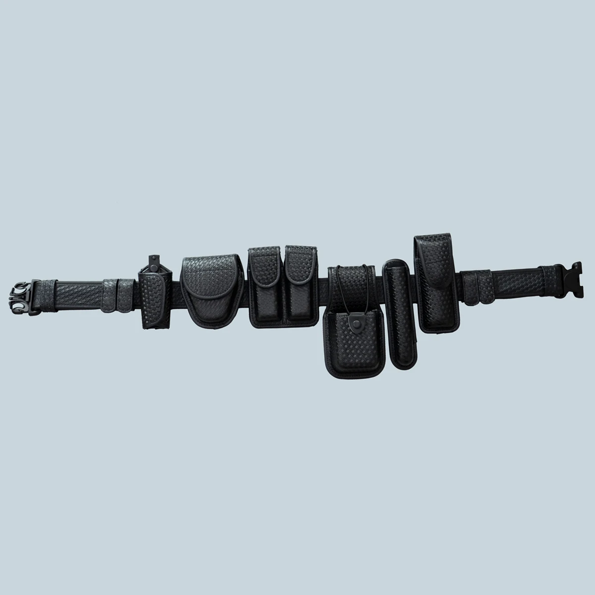 ROCOTACTICAL Plataforma de cinturón web de servicio de aplicación de la ley 8 en 1 con estuche para esposas, bolsa magnética, plataforma de cinturón de servicio policial de tejido de baloncesto - imagen 4