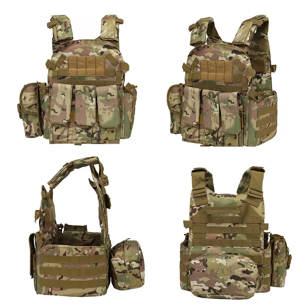 Chaleco táctico Molle Gear, bolsa de nailon, armadura corporal, portador de placa de caza, accesorios Airsoft, combate militar, chaleco de juego de guerra del Ejército, 6094 - imagen 4