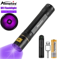 Linterna LED de luz negra de alta potencia de 365nm, marcador de tinta Invisible, orina de perro y gato, fuga de tiña, Mineral, dinero, escorpión, lámpara fluorescente
