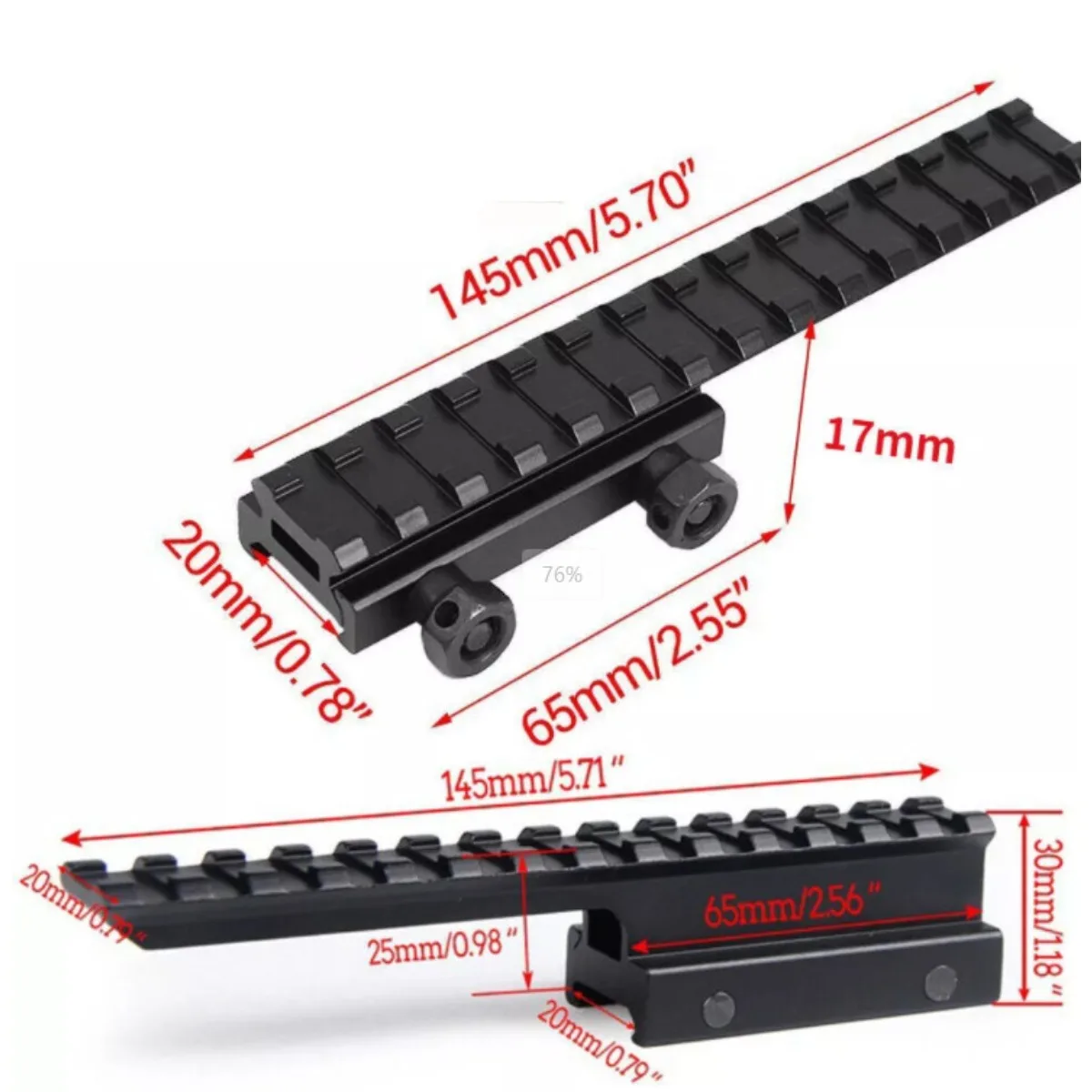 Convertidor adaptador de Base de amplificador de extensión de mira táctica, riel Picatinny de 17/30mm, riel Picatinny de 20mm - imagen 2