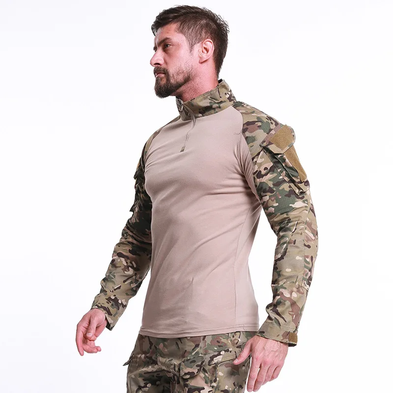 Camisetas tácticas de manga larga para hombre, traje de rana táctico pionero del ejército, Camoflage, camisa de entrenamiento al aire libre, caza y senderismo - imagen 3
