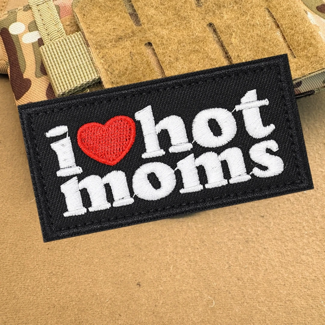Parche táctico de moral I LOVE HOT MOMS, brazalete militar, parches de gancho y bucle bordados para ropa, mochila, pegatina decorativa - imagen 2