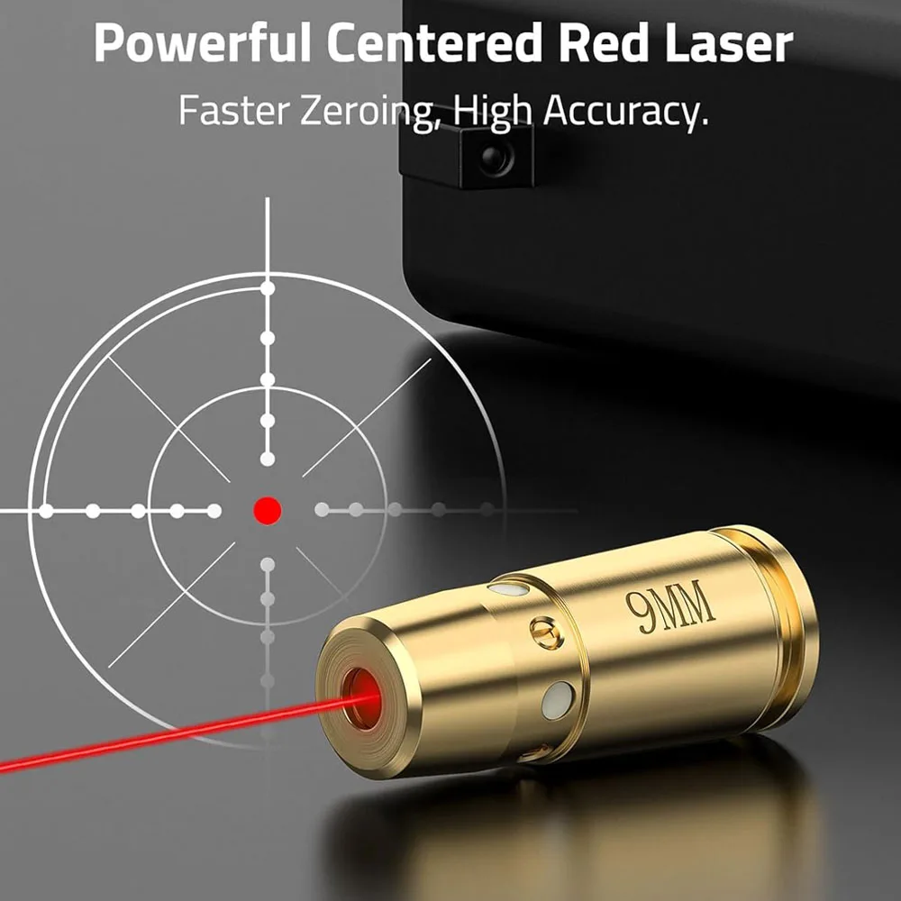 .223REM/9mm mira láser roja pistola táctica láser Boresighter cartucho Mira de cero para ajuste de alcance de caza Airsoft - imagen 3