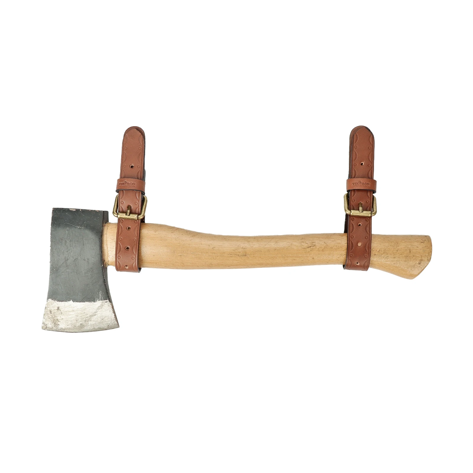 Tourbon Soporte de pared para rifle cuero ajustable caza marrón - imagen 3