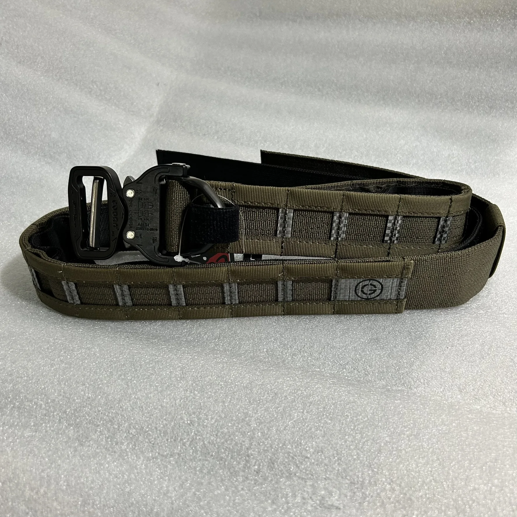 Cinturón de batalla (hebilla metálica austriaca de liberación rápida) - Cinturón rígido táctico de 45 mm con placa Tegris para airsoft, caza y servicio