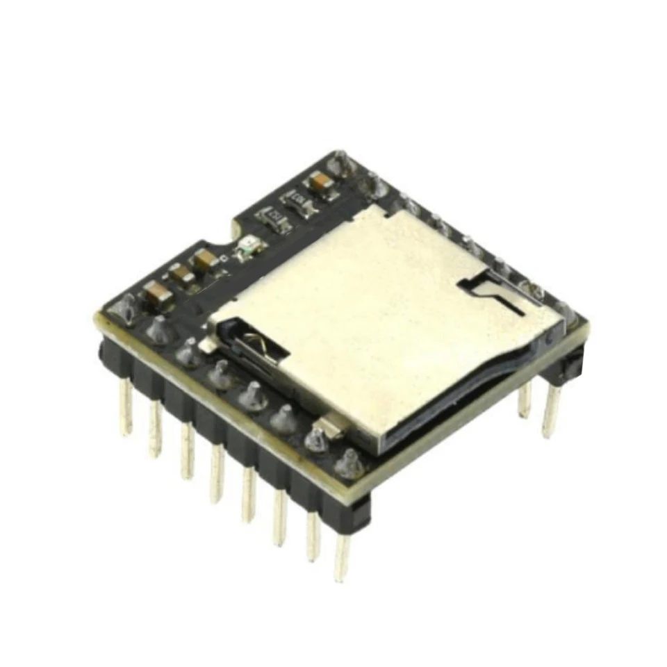 1-10 Uds Mini módulo de reproductor de MP3 tarjeta TF disco U Mini reproductor MP3 DF módulo de Audio y voz IO/Puerto serie/AD MP3-TF-16P para Arduino - imagen 3