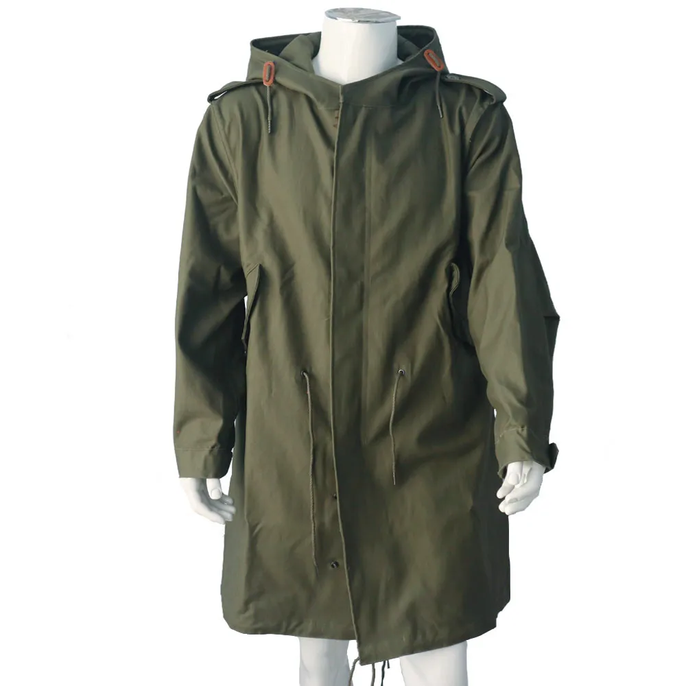 M51 WW2 chaqueta de soldado estadounidense entrenamiento informal deporte M51 abrigo de viento de cola de pez chaqueta cortavientos verde para hombre - imagen 3