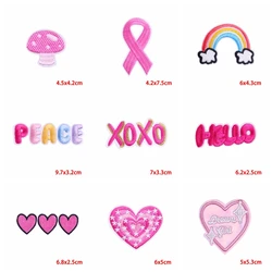 Parches bordados corazón dibujo rosa - termoadhesivos para ropa