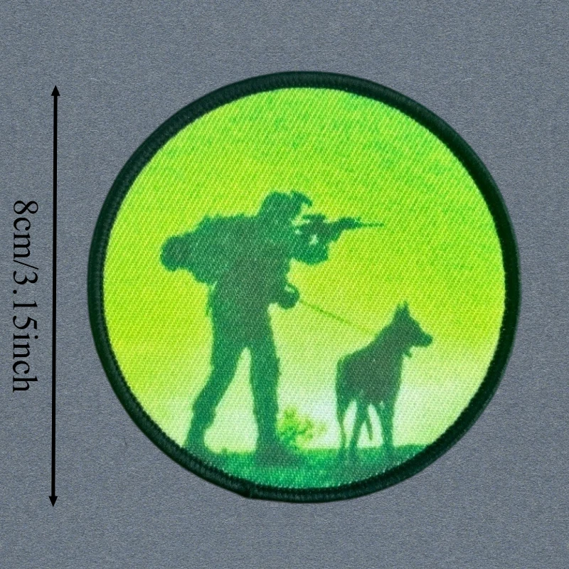 Parche con estampado de perro Hunter Hound, chaleco táctico, insignia de moral con gancho y bucle, pegatinas decorativas para mochila, parches para brazalete para ropa - imagen 3