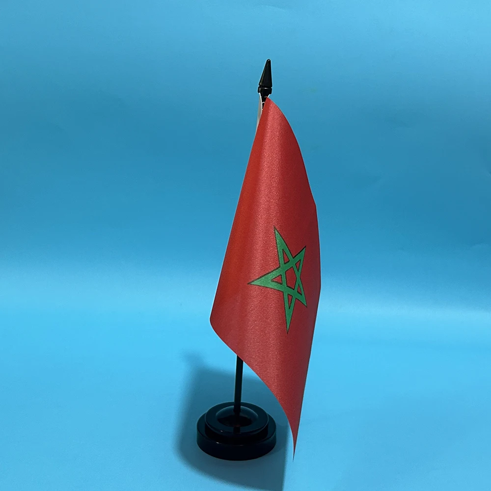BANDERA DE SKY, bandera de escritorio de oficina, bandera de Marruecos, 14x21cm, poliéster, bandera nacional marroquí, adornos de escritorio, banderas - imagen 5