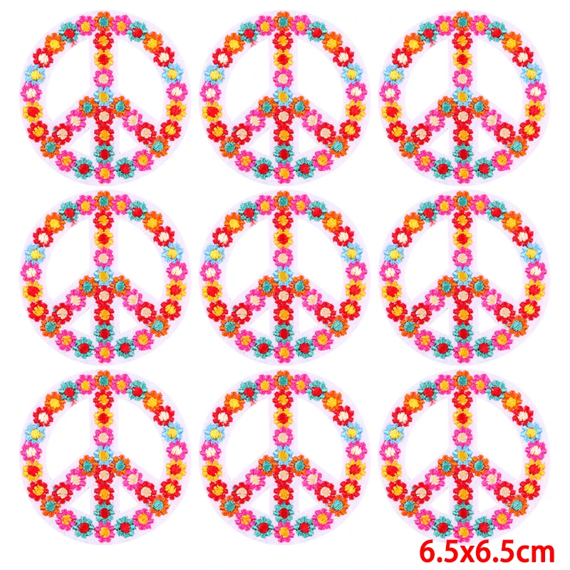 Parche de dibujos animados para ropa, parches termoadhesivos bordados para planchar, apliques de flores para mochila, lote de 10 unidades - imagen 4