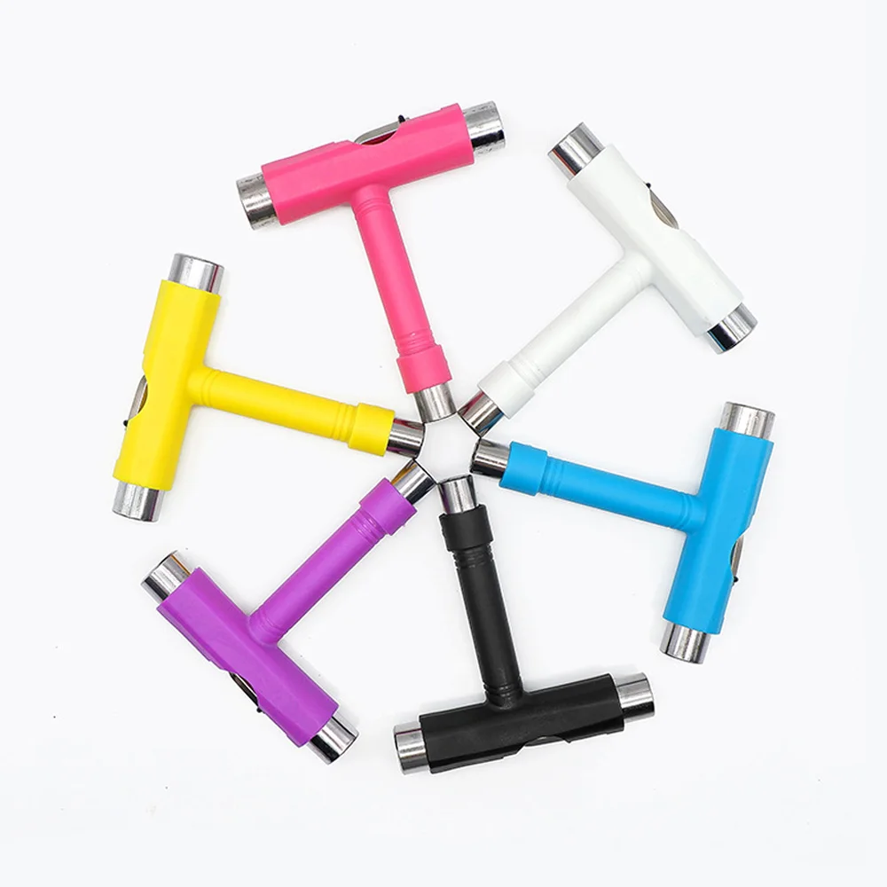 Llave ajustable multiherramienta para monopatín, herramienta de instalación de ruedas con mango en T para patines, Kit de herramientas de Hardware Universal AMB335