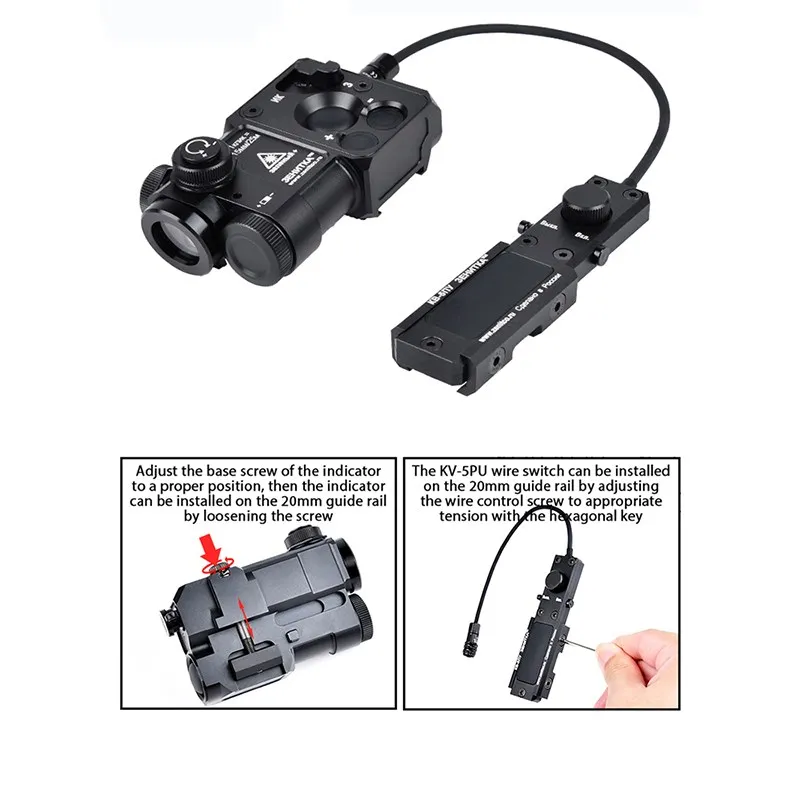 PERST-4 táctico totalmente de Metal rojo verde azul punto láser IR indicador de visión WADSN PERST 4 caza Scout luz adecuada para riel de 20MM - imagen 5