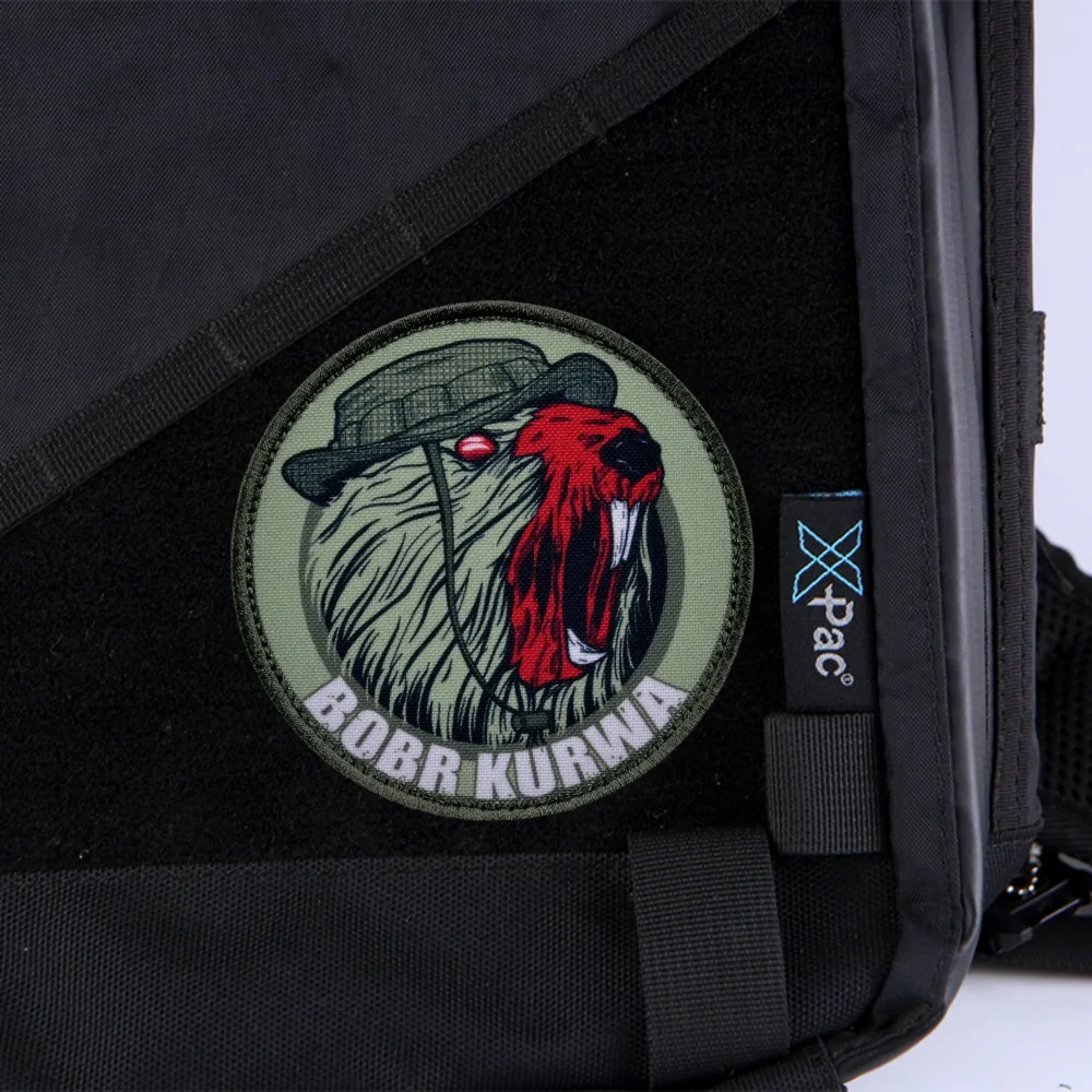 BOBR KURWA-Parche estampado de moral táctica, parches militares del ejército de castor, insignia, brazalete, gancho y bucle, accesorios para mochila, pegatina - imagen 4