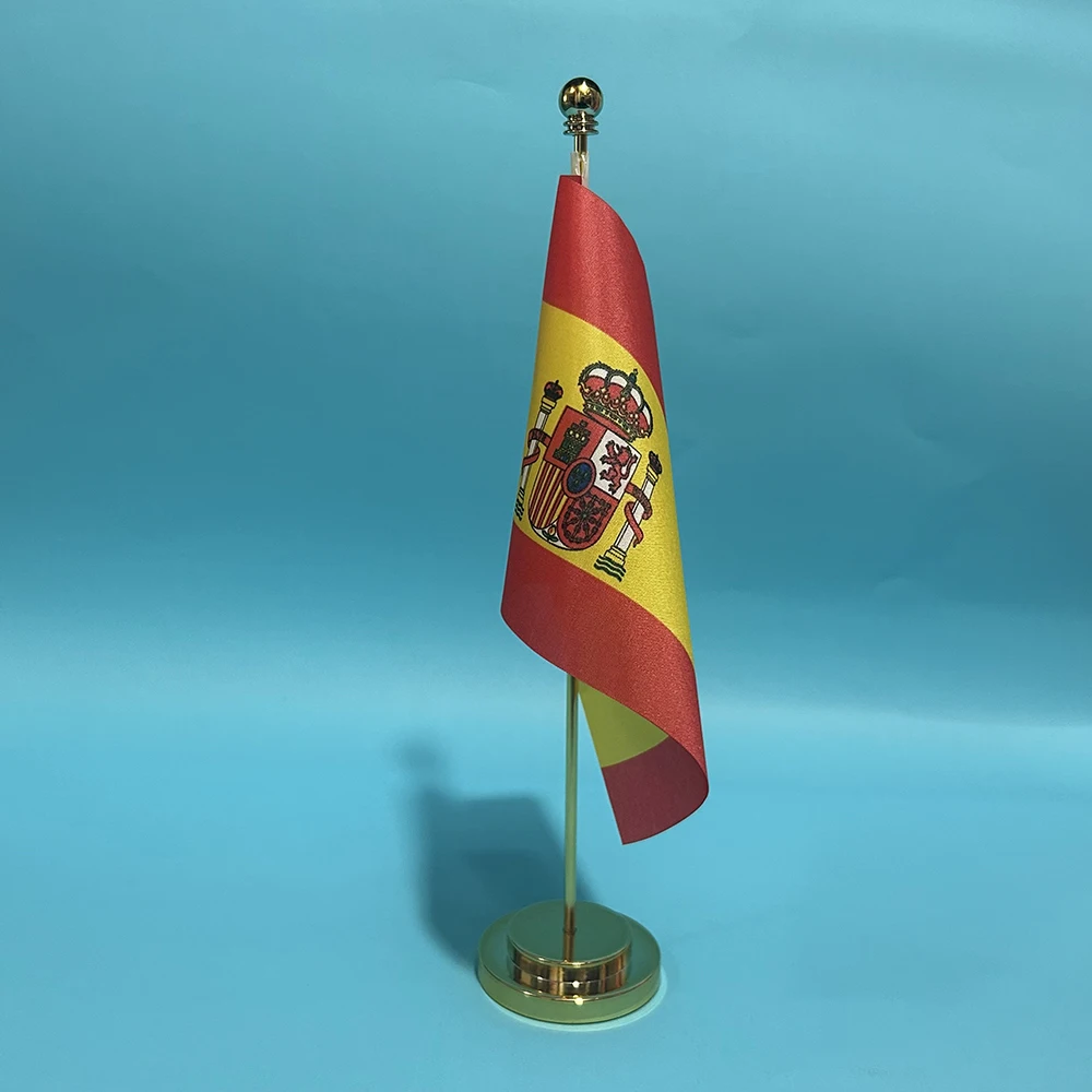 BANDERA DE SKY, bandera de escritorio de oficina de España, 14x21cm, poliéster, bandera nacional española, pancarta de país, adornos de escritorio, banderas - imagen 3