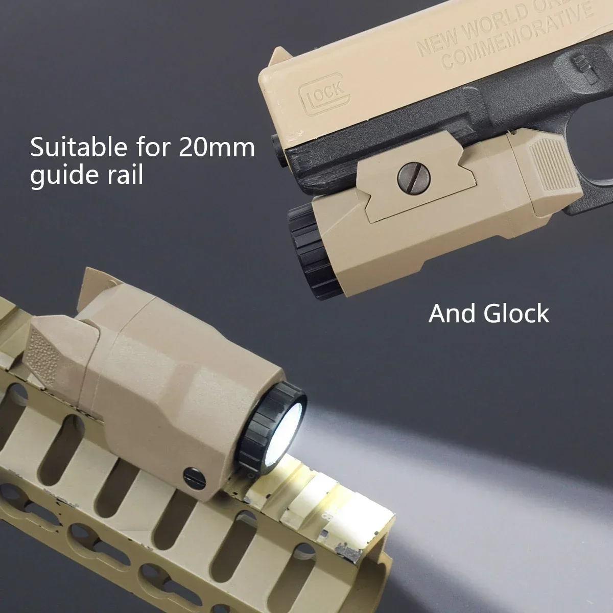 Linterna táctica APL APL-C de nailon para caza, armas ligeras de explorador, pistola de caza Airsoft, Rifle estroboscópico, 400 lúmenes, apto para riel de 20mm - imagen 2