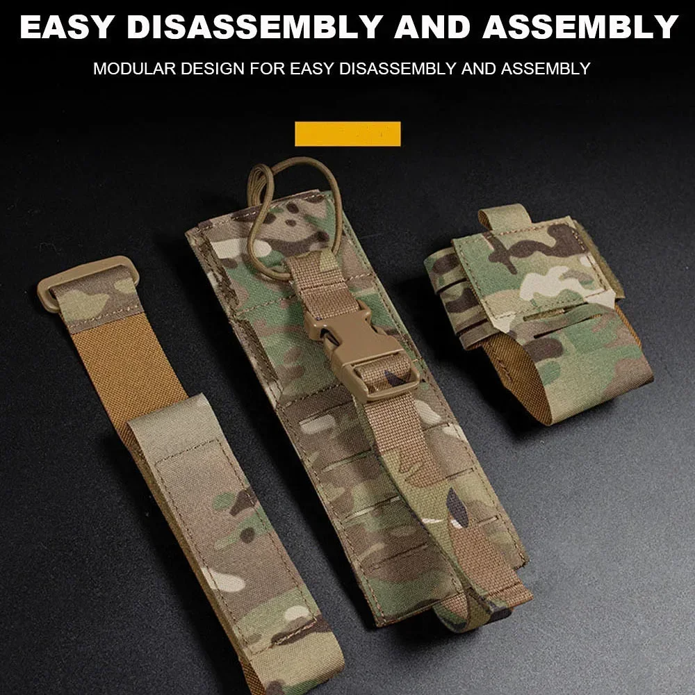 Bolsa táctica Universal para Radio Camping 148 152 Walkie Talkie bolsa hebilla desmontable rápida caza Molle riñonera Accesorios - imagen 4